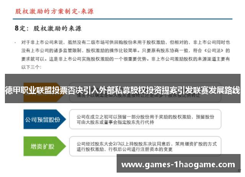 德甲职业联盟投票否决引入外部私募股权投资提案引发联赛发展路线